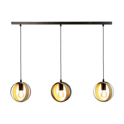 Arabel bamboo and metal chandelier - 3 lights