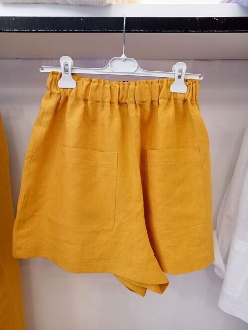 short con elastico giallo