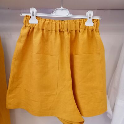 shorts with yellow elastic