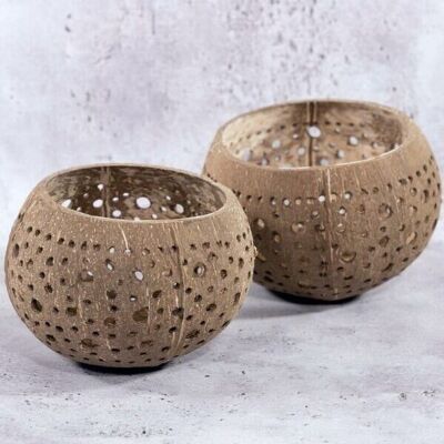 MonJoliBol raw coconut candlestick "Milky way"