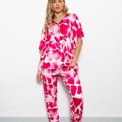 Conjunto murciélago fucsia estampado Croc