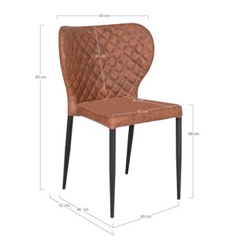 Pisa Dining Chair - Chaise en PU marron vintage HN1220 7