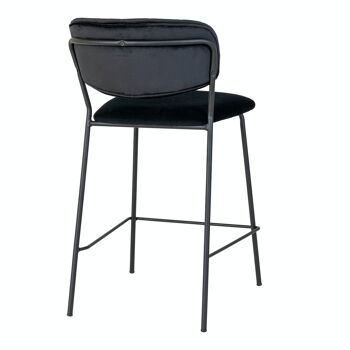 Alicante Counter Chair - Chaise de comptoir en velours noir avec pieds en métal noir HN1207 4