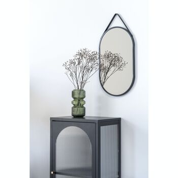 Adelaide Vitrine - Vitrine en noir avec porte en verre ondulé 35x50x110 cm 6