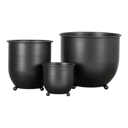 Nova Flower pots - 3 flower pots in black metal