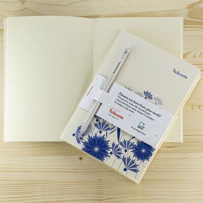 Teiknote ecological notebook set with plantable pencil - Cornflowers