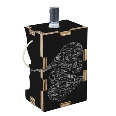 Le porte-bouteille qui devient un abat-jour design Wine Lover - Sans kit lumineux - Love party pour les amoureux