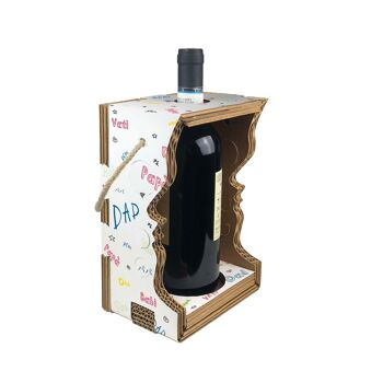 Le porte-bouteille qui devient un abat-jour design Wine Lover - Sans kit lumineux - Fête des pères fond blanc 1