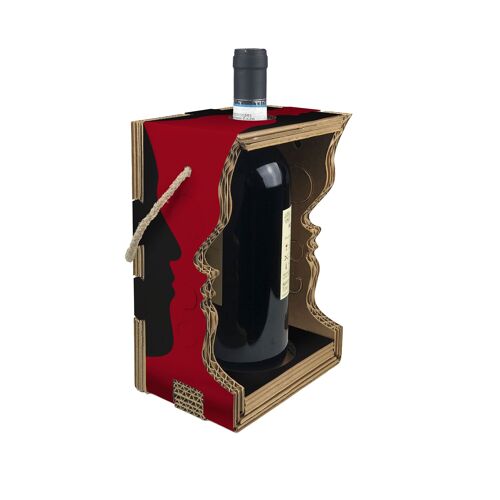 Il Portabottiglie che diventa paralume di design Wine Lover - Senza kit luce - Black and red