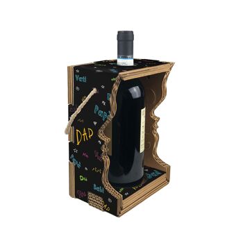 Le porte-bouteille qui devient un abat-jour design Wine Lover - Sans kit lumineux - Fête des pères fond noir 1