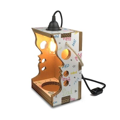 Der Flaschenhalter, der zum Lampenschirm im Wine Lover-Design wird - Mit Beleuchtungsset und schwarzem Kabel - Vatertagsweißer Hintergrund