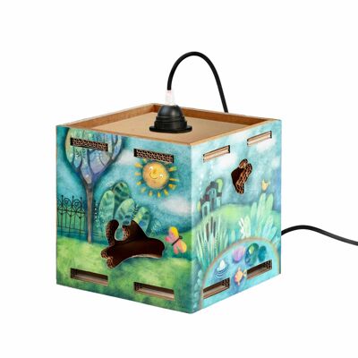 Coffre à jouets Montessori et lampe Playpotai Fairytale - Noir