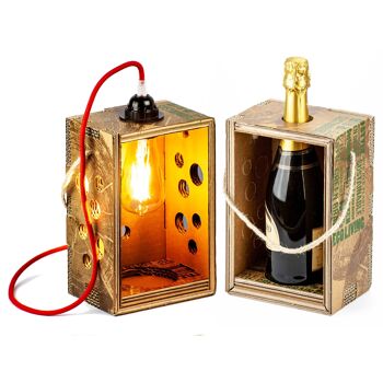Porte-bouteille lampe design The Bubble Lantern - Sans kit d'éclairage - Bois & notes éco-responsables 3