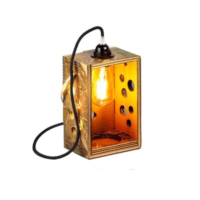The Bubble Lantern design lamp bottle holder - with Black lighting kit - Wood & eco-friendly notes
