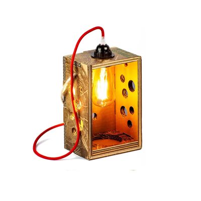 El portabotellas de lámpara de diseño The Bubble Lantern - Rojo - Madera y notas ecológicas
