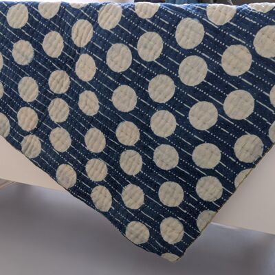 Blue indigo quilted play mat