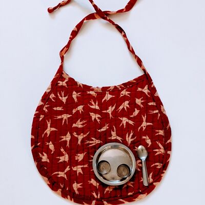 Red madder bird bib