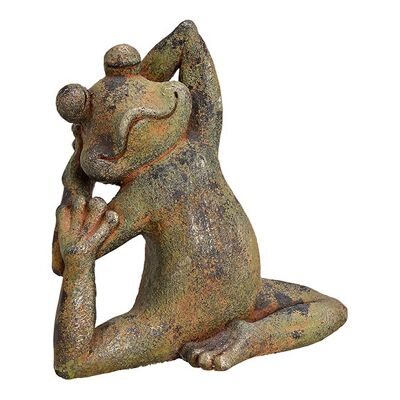 Yoga Frosch aus Magnesia Antik Grün (B/H/T) 32x36x21cm