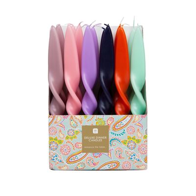 Bougies torsadées de couleur pastel - Unité de point de vente