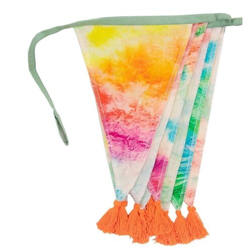 Tie Dye Rainbow Fabric Bunting - 3m