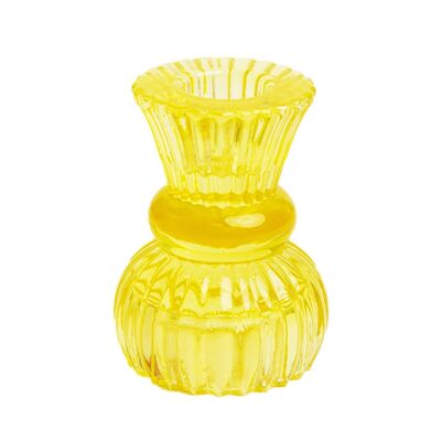 Portacandele piccolo in vetro giallo