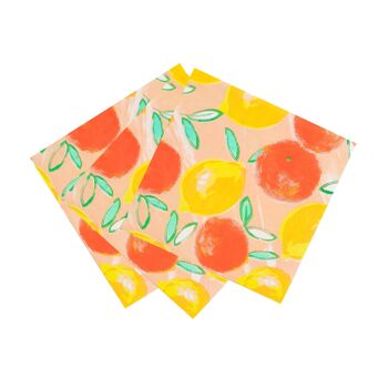 Serviettes Citrus Citron et Orange - Paquet de 20 8