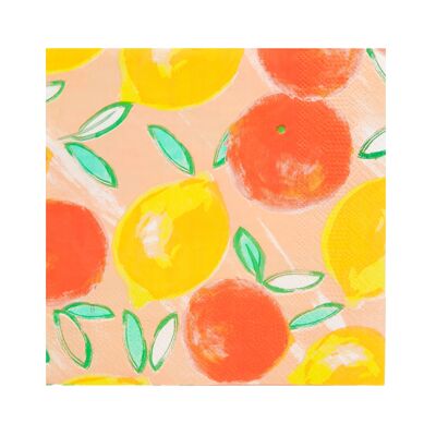 Citrus Lemon and Orange Napkins - 20 Pack