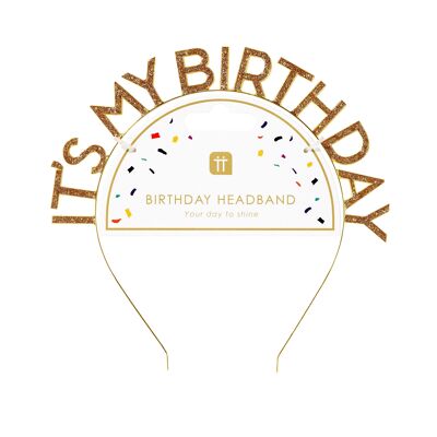 Diadema Luxe Gold "It's My Birthday"
