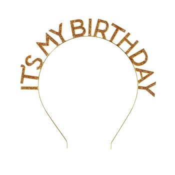 Serre-tête Luxe Gold 'It's My Birthday' 2