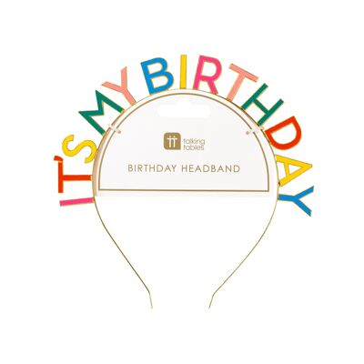 Regenbogen-"It's My Birthday"-Stirnband