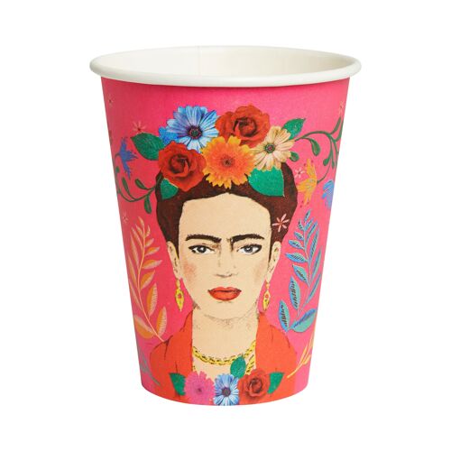 Eco-Friendly Boho Frida Kahlo Cups - 8 Pack