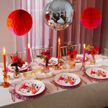 Bougies de dîner intérieures orange et rose, décoration d'été 5
