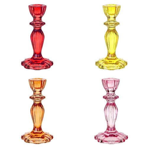 Glass Candle Holders Starter Set - Warm Colours
