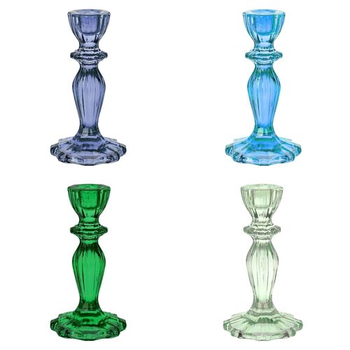 Glass Candle Holders Starter Set - Cool Colours