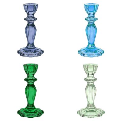 Bougeoirs en verre Starter Set - Cool Colors