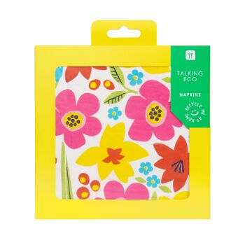 Serviettes en papier florales écologiques - Paquet de 20 6