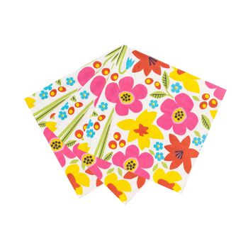 Serviettes en papier florales écologiques - Paquet de 20 3