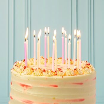 Longues bougies d'anniversaire de couleur pastel - Paquet de 16 8