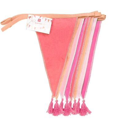 Pink Fabric Bunting Decorations, Home Decor - 3m