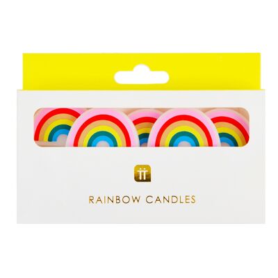 Kerzen in Regenbogenform – 5er-Pack
