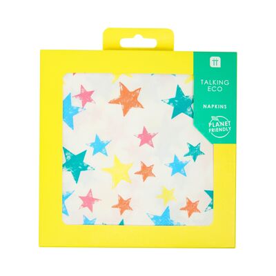 Servilletas ecológicas Rainbow Star - Paquete de 20