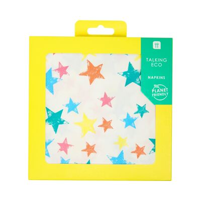Eco-Friendly Rainbow Star Napkins - 20 Pack