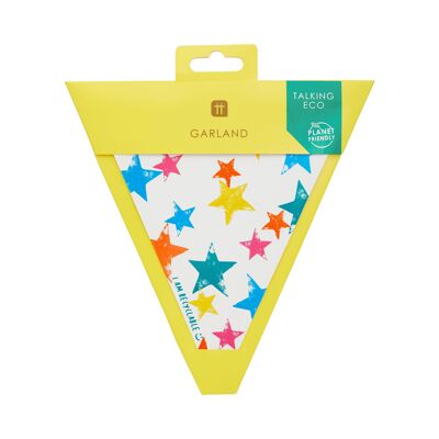 Bunting ecologico con stelle arcobaleno - 3 m