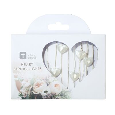 Guirnalda de luces LED con forma de corazón para boda - 3m