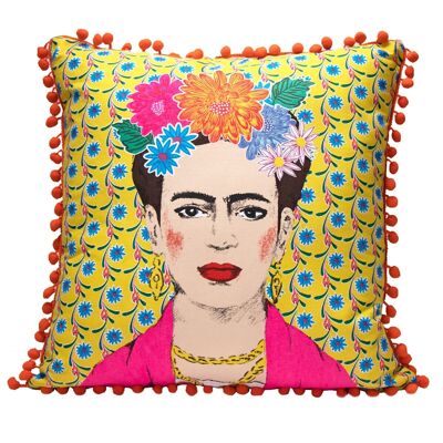 Coussin Frida Kahlo Boho Jaune