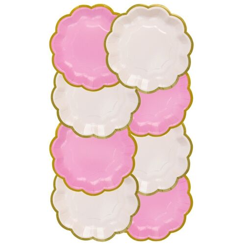Small Pastel Pink Plates, Barbie Party - 12 Pack