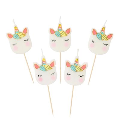 Unicorn Birthday Candles - 5 Pack