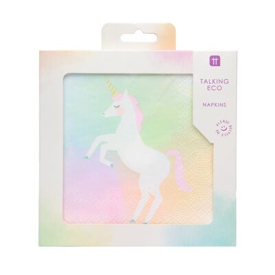 Pastellfarbene Einhorn-Servietten – 20er-Pack