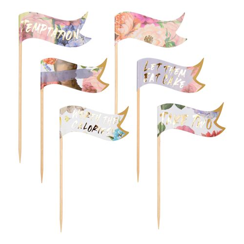 Cocktail Stick Food Flags for Party - 24 Pack