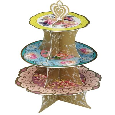 Soporte de pastel floral vintage